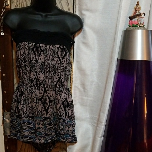 Angie Abstract Festival Romper with Pockets! - Picture 2 of 7